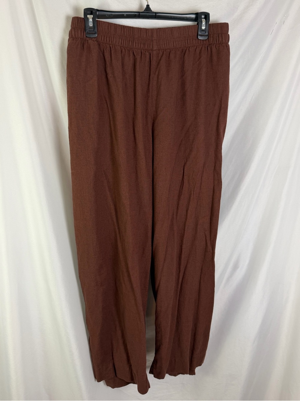 Old Navy High Rise Super Wide Leg Linen Blend Pants XXL Brown Pull On